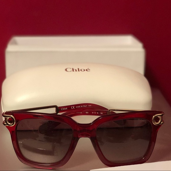 New Chloe CE 678S burgundy sunglasses - Picture 3 of 7